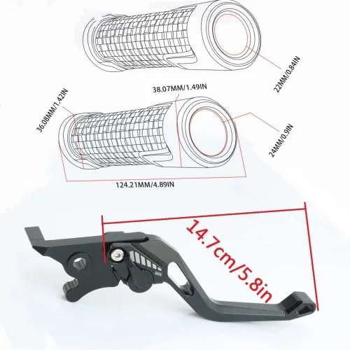 Miniatura 5 de Embrague de freno para Kawasaki Z900 RS Z900RS Ninja 2018-2021 Palanca de embrague de freno de motocicleta ajustable manillar de motocicleta Negro