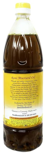 Miniatura 9 de Aceite de mostaza Rani (Kachi Ghani) 33.8 onzas (1 litro) sin OMG Sin gluten Vegano 100% natural Kosher