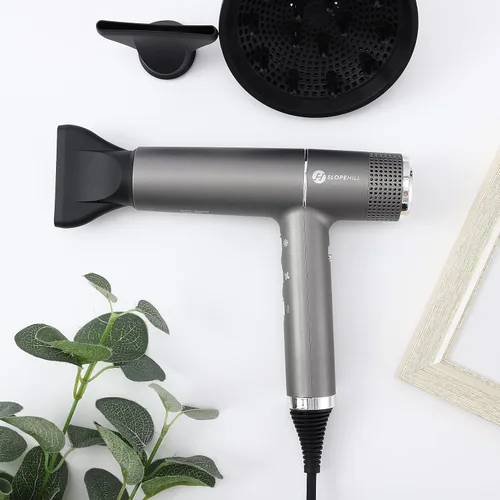 Miniatura 6 de slopehill Secador de pelo con motor único sin escobillas Diagnóstico inteligente de fallas Microfiltro innovador Tecnología Oxy Active Gris