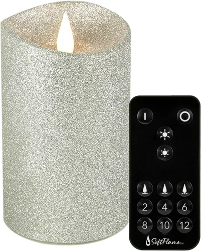Miniatura 15 de Velas LED sin llama de cera real con control remoto, 3 x 5 pulgadas, llama móvil parpadeante 3D, velas que funcionan