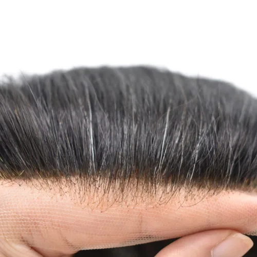 Miniatura 3 de Tupé para hombres Cabello humano real suave encaje francés para hombre Toupee sistema de reemplazo de cabello para hombres postizos tupé