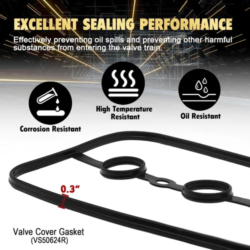 Miniatura 3 de Juego de juntas de tapa de válvula de repuesto para Toyota Scion 1.5L 1NZ-FE 2000-2019 – Reemplaza VS50624R 11213-21011 – Compatible con Prius Yaris