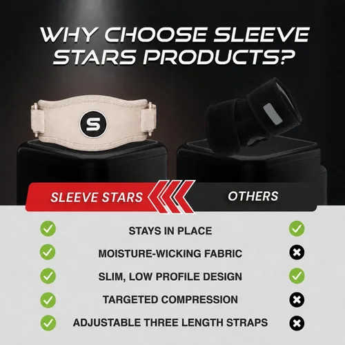 Miniatura 8 de Sleeve Stars - Codera de tenis para hombres y mujeres, codera para tendinitis, codo de tenis, codo de golfista, soporte de contrafuerza para alivio
