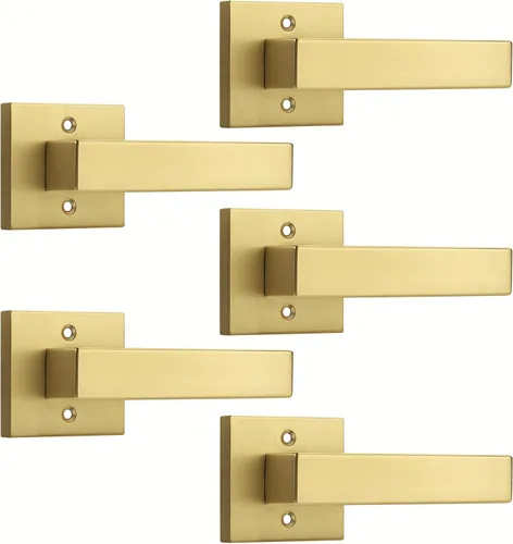 Miniatura 24 de Probrico Paquete de 2 manijas de puerta simuladas negras, manija de puerta de una sola cara para armarios, puertas francesas, juego de pomos Negro