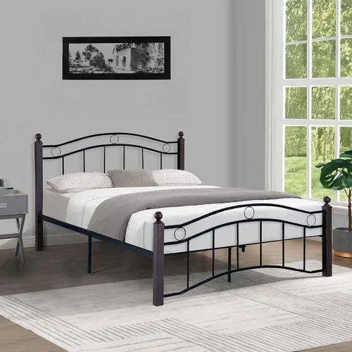 Miniatura 2 de Base de cama moderna con cabecero y estribo, plataforma resistente con almacenamiento debajo de la cama, base de colchón, sin ruido, soporte