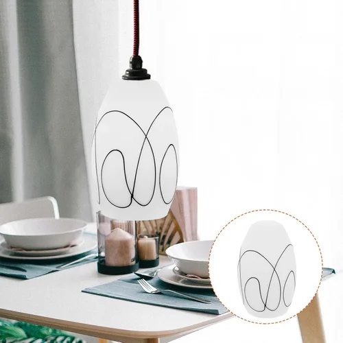 Miniatura 5 de OSALADI Elegante pantalla de cristal moderna lámpara colgante pantalla reemplazo lámpara cubierta para la luz de techo sala de estar