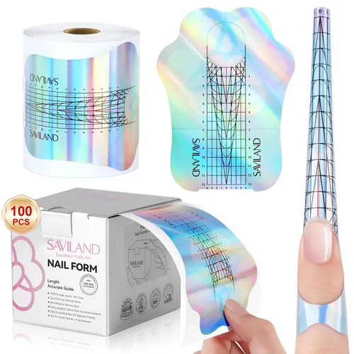 Miniatura 26 de Saviland Kit de iniciación de uñas acrílicas: polvo y líquido acrílico rosa claro nude, cepillo, limas, formularios, uñas a presión, juego