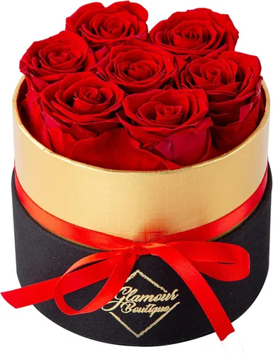 Miniatura 14 de GLAMOUR BOUTIQUE Rosas eternas preservadas en una caja, flores para siempre, rosa para siempre en una caja para esposa o ella, regalo de flores Azul