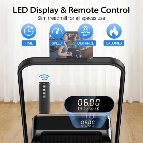 Miniatura 4 de AoraPulse - Caminadora plegable portátil para el hogar, pequeña caminadora para oficina en casa con capacidad de 300 libras, caminadora eléctrica