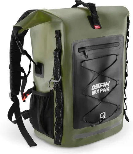 Miniatura 16 de OSAH DRYPAK Mochila impermeable Bolsa seca – Mochila de senderismo enrollable para viajes, kayak, canotaje, camping y pesca, Gris, Ocio