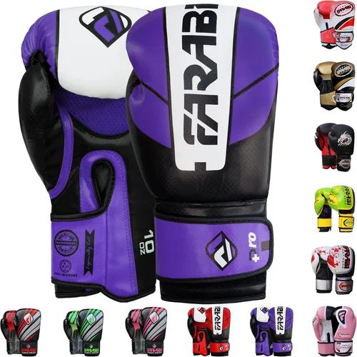 Miniatura 10 de Farabi Guantes de boxeo Pro Fighter Sparring Gym Bag Punching Focus Pad Mitts