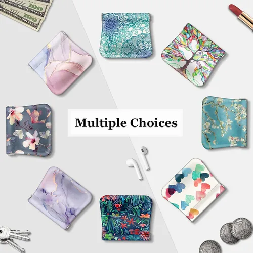 Miniatura 6 de Fintie - Monedero a presión, de cuero PU, monedero para cambio para mujer, Hibisco floreciente., Moda