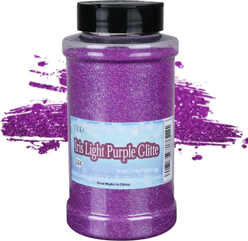 Miniatura 50 de TORC Purpurina fina roja de 1 libra y 16 onzas de purpurina en polvo para vasos, resina para manualidades, slime, cosméticos, pintura de uñas, Rojo