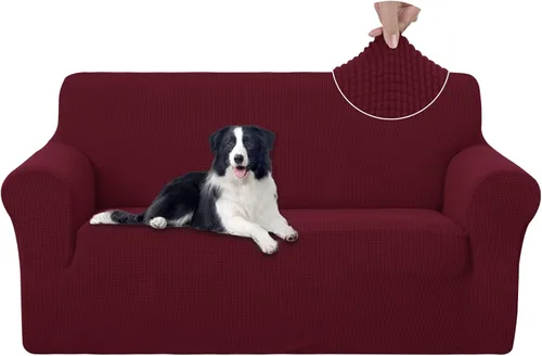Miniatura 31 de U-NICE HOME Funda elástica para sofá, lavable, protector de muebles para sofá de 3 cojines, apta para mascotas (sofá, gris)