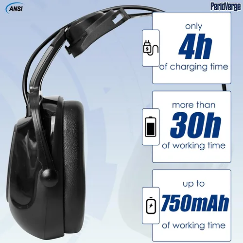 Miniatura 7 de Orejeras para casco duro, orejeras para reducción de ruido para accesorios de casco duro, protección auditiva de construcción para adultos