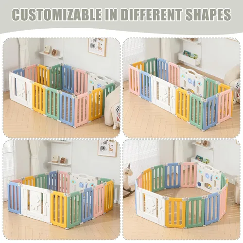 Miniatura 2 de Bestgame Corralito para Bebés, Corralitos Plegables para Bebés y Niños Pequeños, 14 Paneles Corralito Extra Grande para Bebés, Valla Portátil