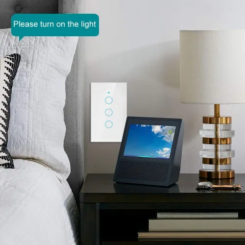 Miniatura 6 de Interruptor de pantalla táctil WiFi para el hogar Control en tiempo real Interruptor de CA de 3 vías Panel de hogar inteligente Compatible