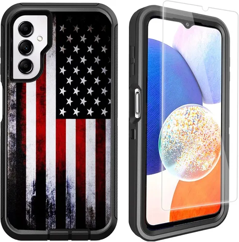 Miniatura 8 de Funda compatible con Samsung Galaxy A14 5G con protector de pantalla, protección de grado militar, resistente de 3 capas a prueba de golpes