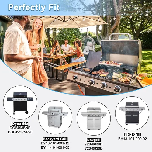 Miniatura 3 de Bandeja de goteo de repuesto para parrilla, bandeja de grasa ajustable de 24 a 27 pulgadas para Dyna Glo DGF493BNP, Nexgrill 720-0830H, parrilla