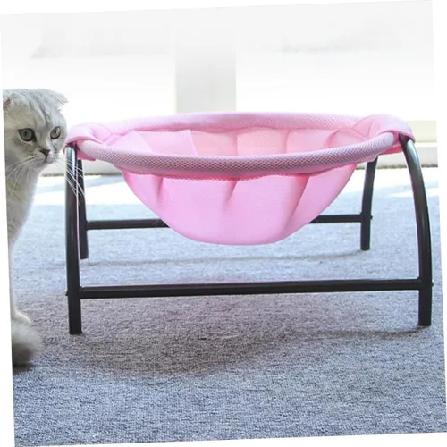 Miniatura 4 de Happyyami Elevated Cat Hammock Bed for Pets Breathable Mesh Lounge Sturdy Design for Use Stylish Elevated Pet Nest for Cats Dogs for Relaxation and