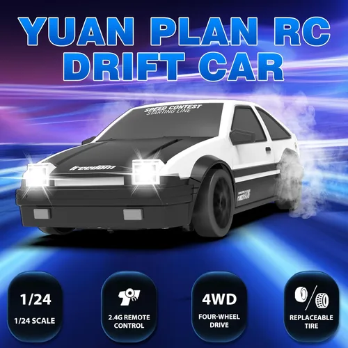 Miniatura 2 de Coche de Deriva RC 1/24 2.4GHz Coches de Control Remoto, Coches RC de Deriva de Alta Velocidad 4WD con Luces LED Geniales, Neumáticos de Deriva