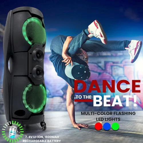 Miniatura 7 de Pyle Sistema de altavoces PA Bluetooth portátil - Sistema PA de altavoz Bluetooth de 1000 W para interiores y exteriores, con TWS, grabadora