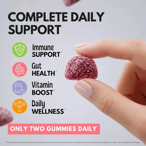 Miniatura 7 de Viteey Gomitas multivitamínicas 8 en 1 Suplemento de apoyo inmunológico con probióticos - Potenciadores inmunológicos para adultos y adolescentes