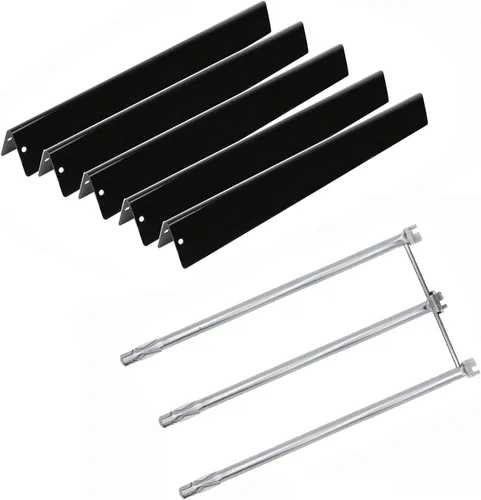 Hongso Kit de tubo de quemador 7508 y barras aromatizantes de acero porcelánico 7536 de 22.5 pulgadas para Weber Spirit E310 320 (con panel de