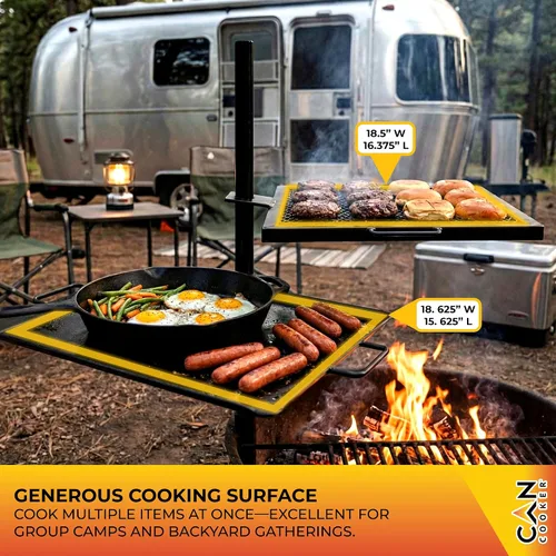Miniatura 5 de GameMaker Parrilla de Cocina de Fuego Abierto – Parrilla de Fogata Portátil para Cocina de Llama Abierta, Fogatas, Anillos de Fuego al Aire Libre