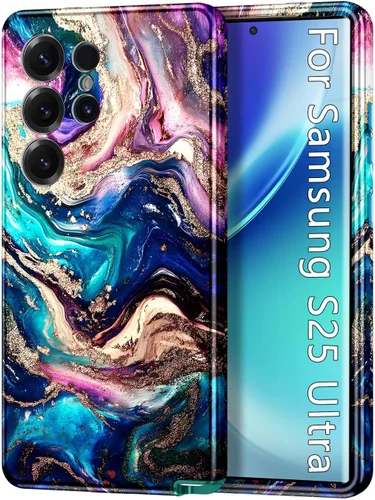 Miniatura 41 de Btscase para Samsung Galaxy S25, [Probado contra caídas de grado militar] Funda protectora de diseño de patrón de mármol, resistente, delgada