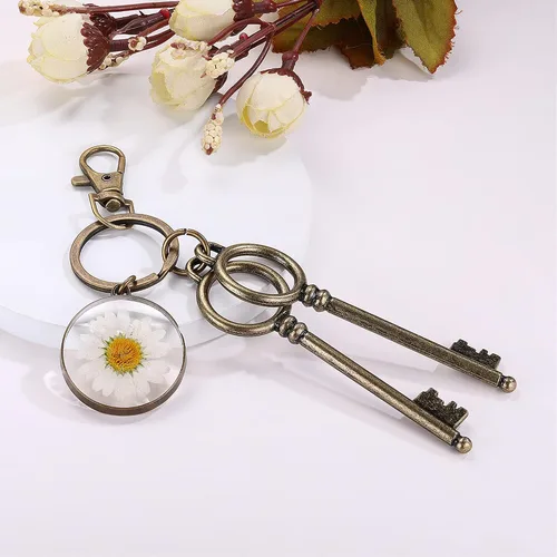 Miniatura 25 de Pressed Flower Keychain Charms Forget-Me-Not Keychain Personalized Handmade Keychain Gifts for Her