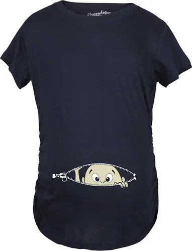 Miniatura 23 de Remera para futura mamá, con diseño simpático de bebé asomándose. Remera simpática para futura mamá.