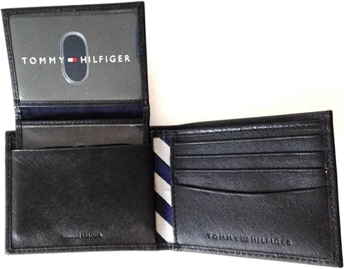 Miniatura 3 de Tommy Hilfiger Billetera Billetera Billfold de cuero para hombre con tarjeta de crédito (azul marino), Negro