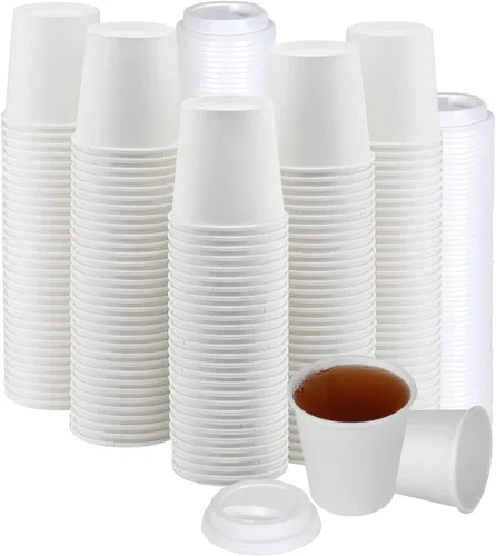 Miniatura 19 de Tapas de taza de café, tapa de cúpula para tazas de 10/24 onzas, vasos de papel, color negro, 50 unidades [no incluye tazas]
