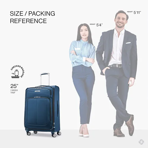 Miniatura 2 de Samsonite Solyte DLX Softside - Equipaje extensible con ruedas giratorias, azul (Mediterranean Blue)), 123568-0559