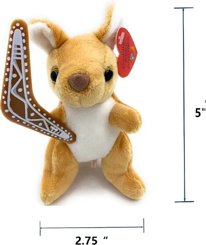 Miniatura 2 de Peluche de canguro de 5 pulgadas con boomerang, regalo australiano súper suave de recuerdo para niños