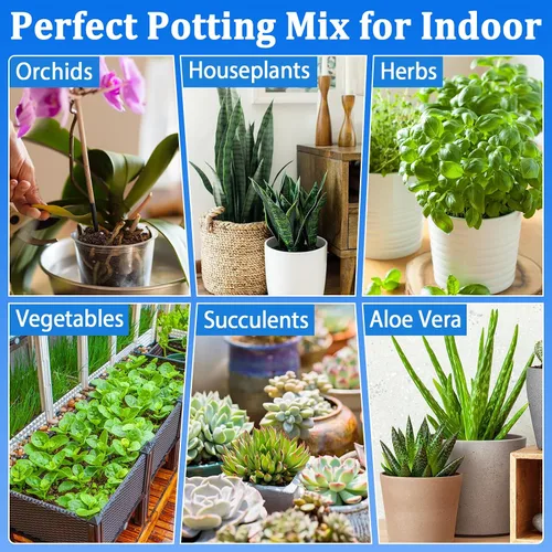 Miniatura 5 de Halatool Tierra para macetas de interior de 3 cuartos de galón para plantas, mezcla para macetas de orquídeas, tierra de jardín superior