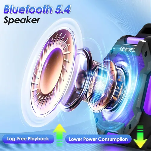 Miniatura 4 de Altavoz Bluetooth para Ducha, Altavoces Bluetooth Portátiles IPX7 Impermeables para Ducha Inalámbricos, Altavoz al Aire Libre con Luces, Negro