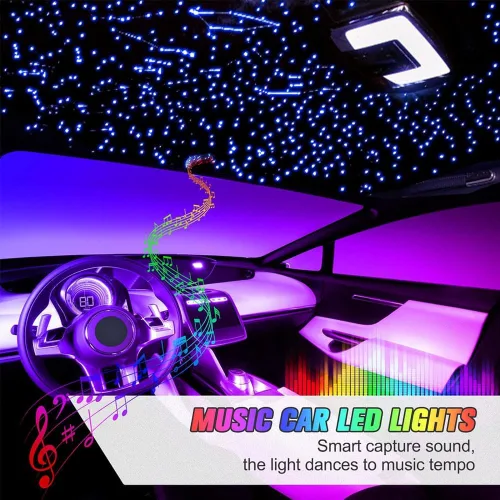 Miniatura 3 de Twinkle Starlight Headliner Light,32W 1000pcs 13.1ft LED Star - Kit de luz de fibra óptica para techo con aplicación/control remoto