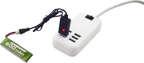 Miniatura 3 de Batería de iones de litio 1S 3.8V 80C 600mAh con conector de enchufe JST PH-2.0 con cable de carga USB para Cinewhoop Tinyhawk Micro FPV Racing