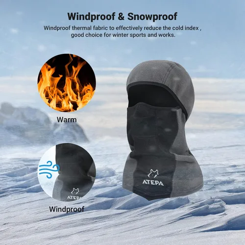 Miniatura 6 de ATEPA Balaclava Men Thermal Winter Windproof Ski Face Mask