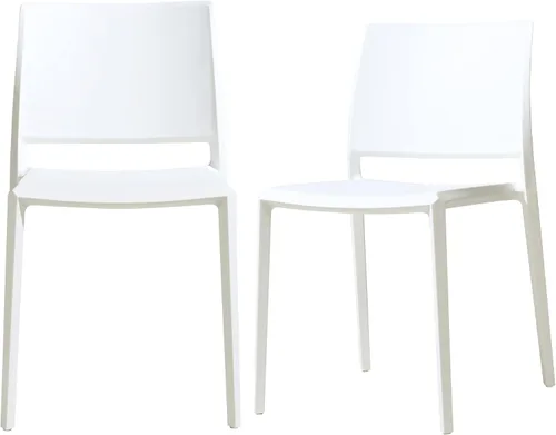 LESHI Silla de comedor moderna apilable de plástico con respaldo sin brazos para comedor, sala de estar, jardín, patio, balcón, escritorio de