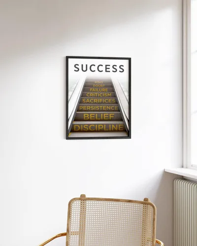 Miniatura 5 de HAUS AND HUES Arte de pared de éxito, carteles inspiradores enmarcados, arte de pared motivacional para oficina, impresión inspiradora, arte