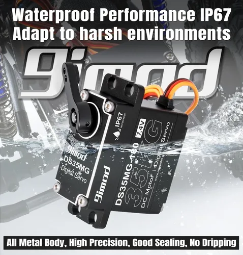 Miniatura 4 de Servo motor de dirección RC de alto par a prueba de agua de 77.2 lbs, potente y rápido engranaje de metal completo digital de alta velocidad servo