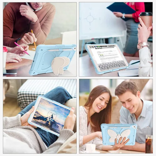 Miniatura 9 de YINLAI Funda para iPad de 9ª, 8ª y 7ª generación de 10.2 pulgadas, iPad Air de 3ª generación con soporte para lápiz y soporte para lápices
