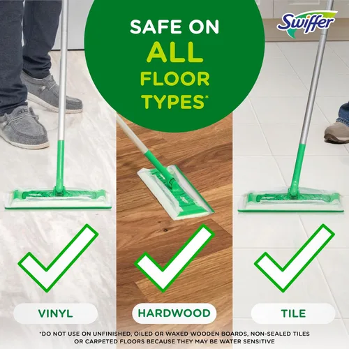 Miniatura 10 de Swiffer Barrido + trapeador, repuesto de almohadillas húmedas, limpiador de suelos para suciedad, polvo, cabello, paños de limpieza para trapear