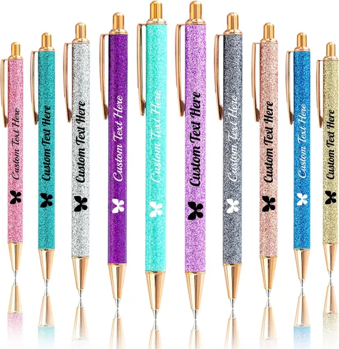 Aolun 10 bolígrafos personalizados con nombre, bolígrafo retráctil con mensaje de texto para mujeres, enfermeras, escritura, cumpleaños, graduación,