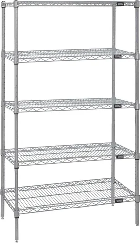 Miniatura 9 de Quantum Storage Systems WR74-1824BK Kit de inicio para estantería de alambre de 4 niveles de altura de 74 pulgadas, acabado negro, 18 pulgadas