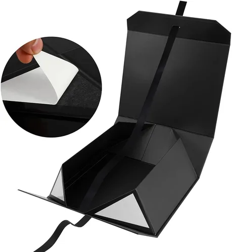 Miniatura 5 de Caja de regalo negra grande de 13 x 11 x 5.3 pulgadas, caja negra con cinta con tapa cierre magnético, caja de regalo de Navidad, cajas de regalo