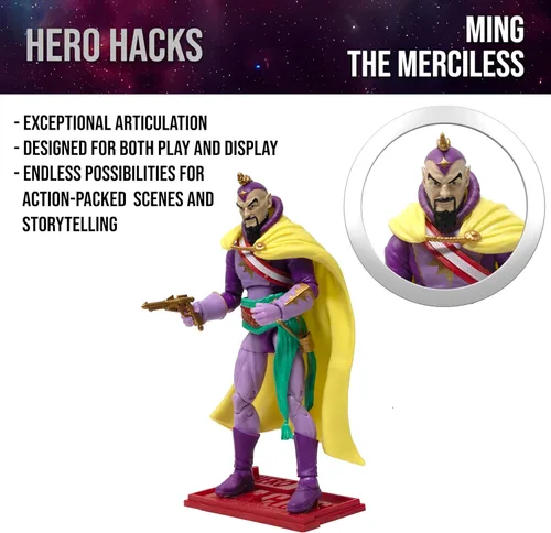 Miniatura 4 de Boss Fight Studio Hero H.A.C.K.S. Flash Gordon Ming The Merciless Comic Book figura de acción, figura coleccionable altamente articulada